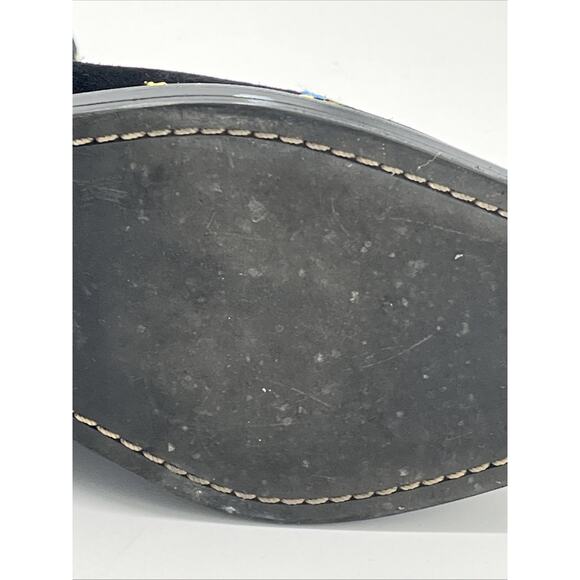 Coach Bowery Black Suede Floral Embroidery Chelsea Ankle Boots Booties 2” Sz 6 - Picture 12 of 16